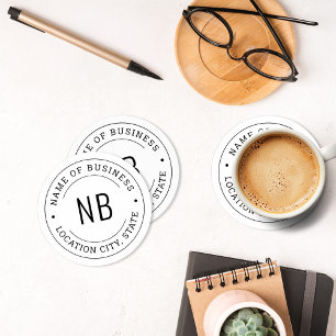 Posavasos Redondo De Papel Nombre de la empresa de Personalizados blancos mod