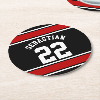 Posavasos Redondo De Papel Nombre personalizado de la Novedad de Jersey de fú