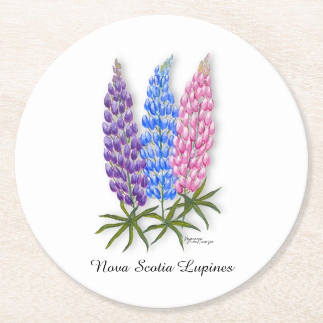 Posavasos Redondo De Papel Nova Scotia Lupines (Anverso)