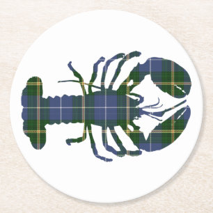 Posavasos Redondo De Papel Nova Scotia Tartán bogavante tablero de pulsera eb