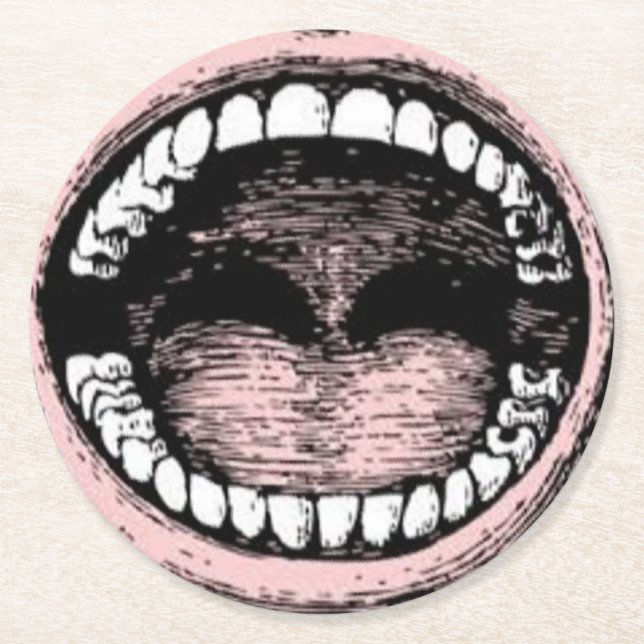 Posavasos Redondo De Papel Novedad Fiesta de dentistas (Anverso)