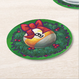 Posavasos Redondo De Papel Nueve bolas en la guerra verde