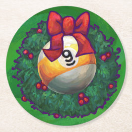 Posavasos Redondo De Papel Nueve bolas en la guerra verde