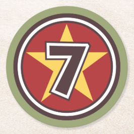 Posavasos Redondo De Papel Número de suerte 7