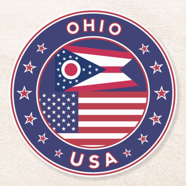 Posavasos Redondo De Papel Ohio (Anverso)