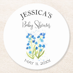 Posavasos Redondo De Papel Olvídate de mí no Chica de Baby Shower de Flores A
