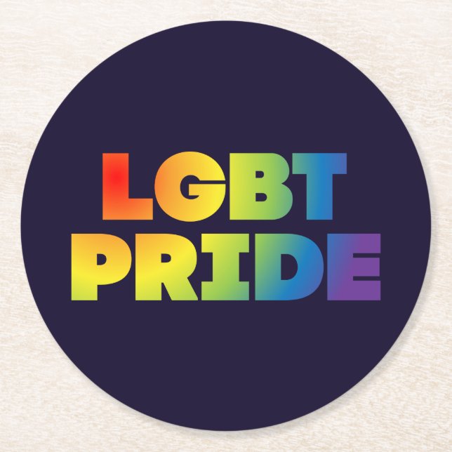 POSAVASOS REDONDO DE PAPEL ORGULLO LGBT (Anverso)