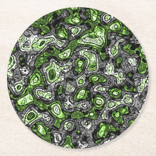 Posavasos Redondo De Papel Orgulloso Groovy Trippy Grungy Funky Abstract Agén