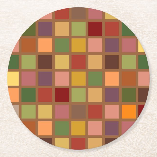 Posavasos Redondo De Papel Otoño cuadrado (Anverso)