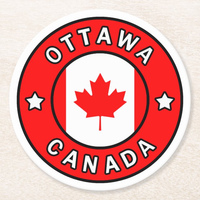 Posavasos Redondo De Papel Ottawa Canada (Anverso)