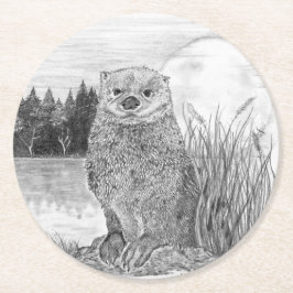 Posavasos Redondo De Papel Otter