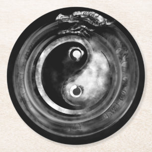 Posavasos Redondo De Papel Ouroboros Yin - Yang