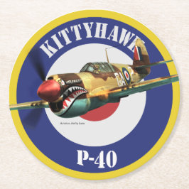 Posavasos Redondo De Papel P-40 Kittyhawk