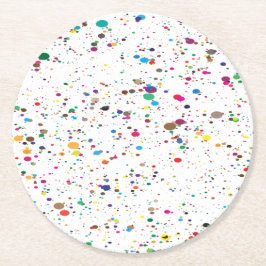 Posavasos Redondo De Papel Paint Splatt Coasters