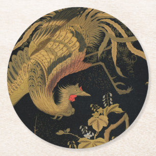 Posavasos Redondo De Papel Pájaro mítico Howo de Audsley: Fénix japonés de 18