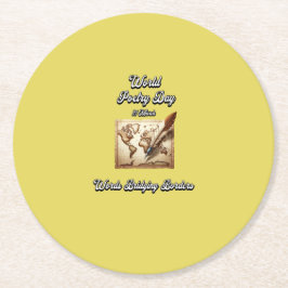 Posavasos Redondo De Papel Palabras que cuelgan fronteras. Día Mundial de la 