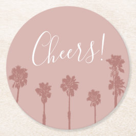 Posavasos Redondo De Papel Palm Tree Romance Boda Suite
