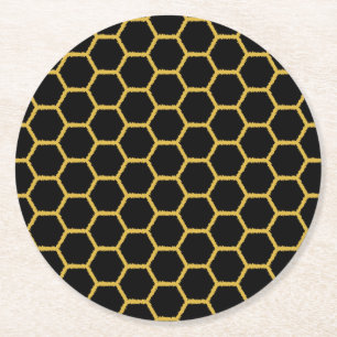 Posavasos Redondo De Papel Panales negros del oro
