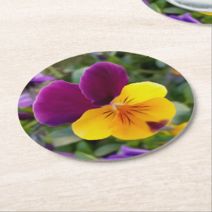 Posavasos Redondo De Papel Pansias brillantes