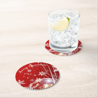 Posavasos Redondo De Papel Papel Coaster Navidad