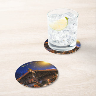 Posavasos Redondo De Papel Papel Coaster Navidad
