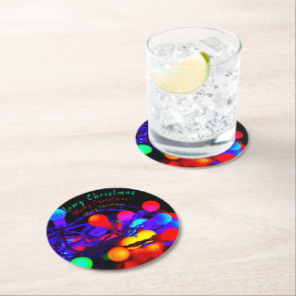 Posavasos Redondo De Papel Papel Coaster Navidad