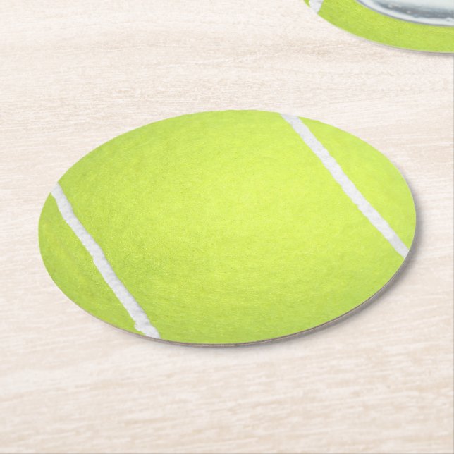 Posavasos Redondo De Papel Papel de bolas de tenis (En perspectiva)