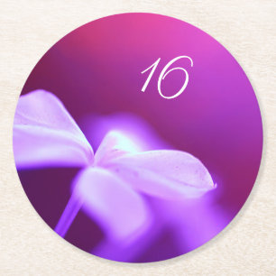 Posavasos Redondo De Papel Papel de impresión de flores esparcido