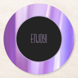 Posavasos Redondo De Papel Papel de lavanda de Petals cepillado | Elegante Fl