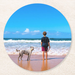 Posavasos Redondo De Papel Papel fotográfico personalizado que cubra su propi