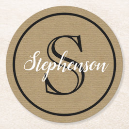 Posavasos Redondo De Papel Papel monograma