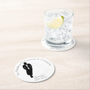 Posavasos Redondo De Papel Papel redondo boda Monstruo Novia Groom