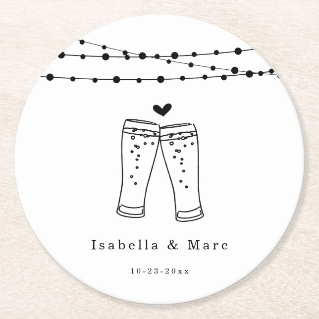 Posavasos Redondo De Papel Papel Redondo De La Tostada De Cerveza (Anverso)