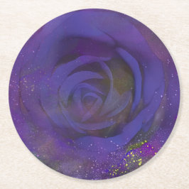 Posavasos Redondo De Papel Papel Rosa místico de medianoche