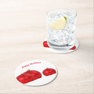 Posavasos Redondo De Papel Paper Coaster Happy Holidays