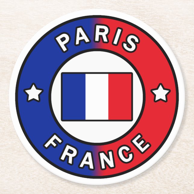 Posavasos Redondo De Papel París Francia (Anverso)