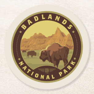 Posavasos Redondo De Papel Parque nacional Badlands