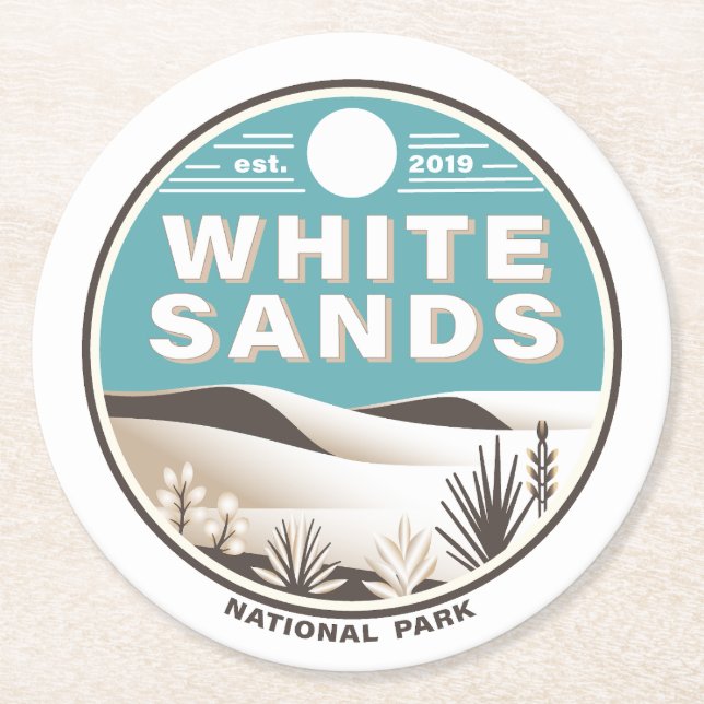 Posavasos Redondo De Papel Parque nacional de las Arenas Blancas (Anverso)