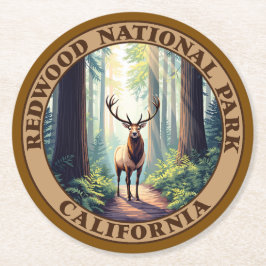 Posavasos Redondo De Papel Parque nacional Redwood California