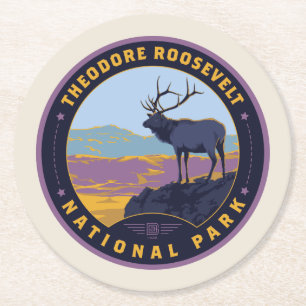 Posavasos Redondo De Papel Parque nacional Theodore Roosevelt
