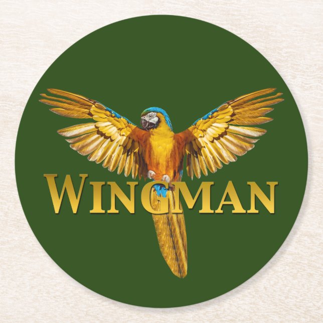 Posavasos Redondo De Papel Parrot Wingman (Anverso)