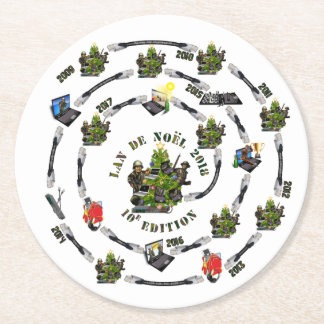 Posavasos Redondo De Papel Parte inferior - de - vidrio LAN de Noël 10.o