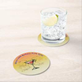 Posavasos Redondo De Papel Partido de Cumpleaños Cosmopolita