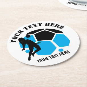 Posavasos Redondo De Papel Partido de cumpleaños de un Chica de fútbol person