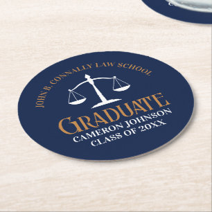 Posavasos Redondo De Papel Partido de Graduación de la Escuela de Derecho Nav