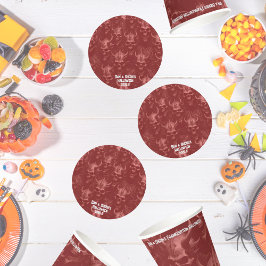 Posavasos Redondo De Papel Partido Frankenstein Halloween