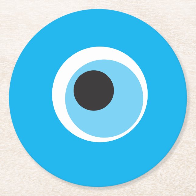 Posavasos Redondo De Papel Pascua de bebida de Ojo azul malvado - Recolectar  (Anverso)