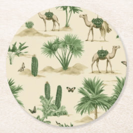 Posavasos Redondo De Papel "Pascua de Caravana de Camello"