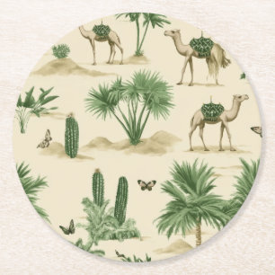Posavasos Redondo De Papel "Pascua de Caravana de Camello"