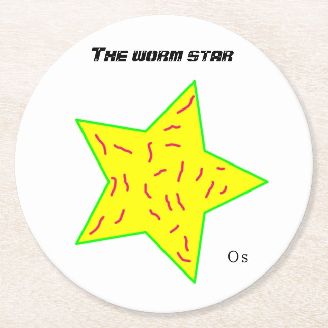 Posavasos Redondo De Papel Pascua de estrella de gusano (Anverso)